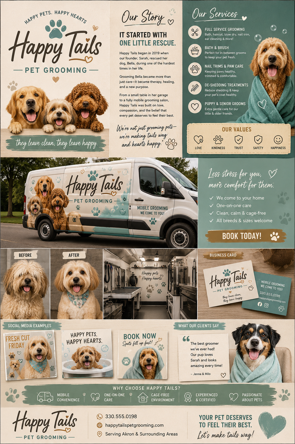 Happy Tails Pet Grooming brand project